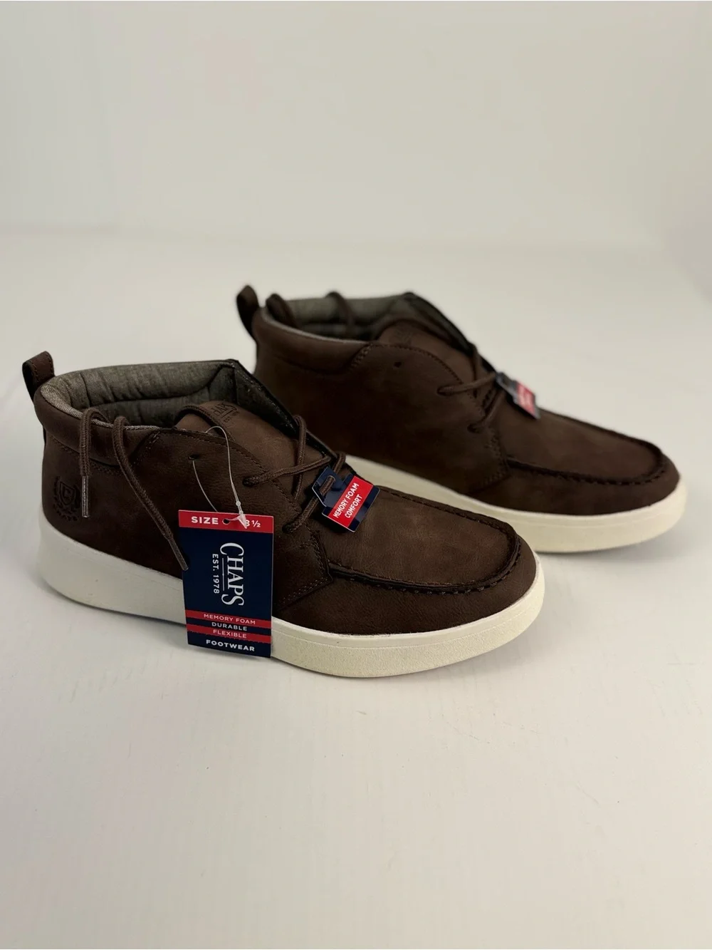 Chaps Paul Men’s Chukka Casual Shoes Chocolate Brown Memory Foam Size 8.5 M
